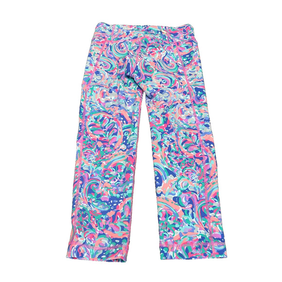 Lilly Pulitzer Luxletic Multicolor Weekender Cropped Pants In La Playa Size XS - Picture 3 of 10